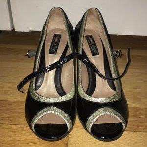 Black and silver heels